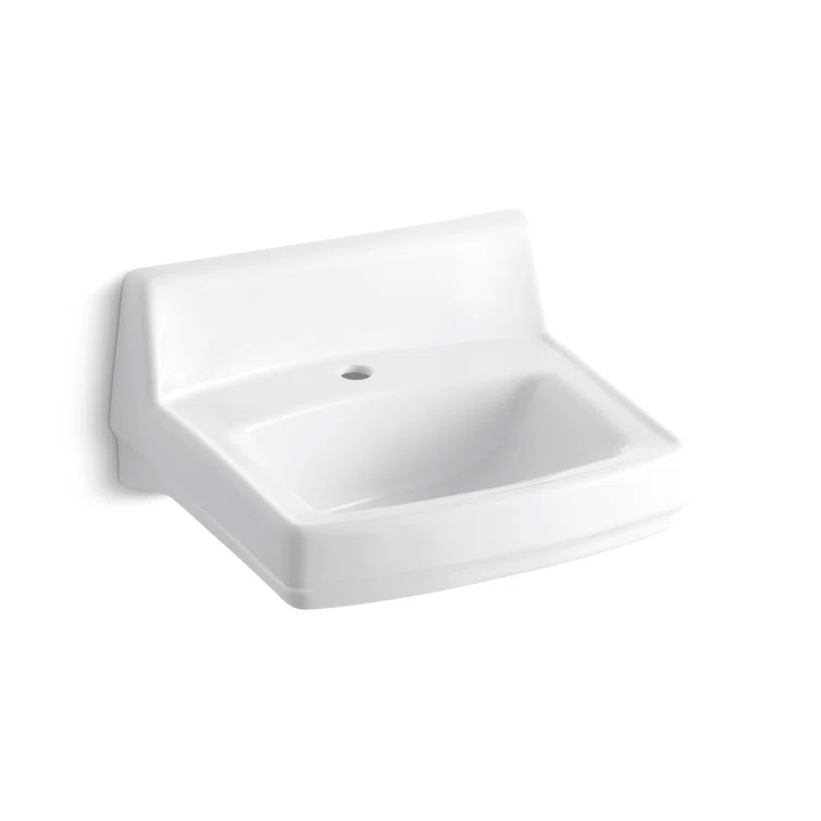 Greenwich Vitreous China Rectangular Wall Mount Bathroom Sink with Overflow