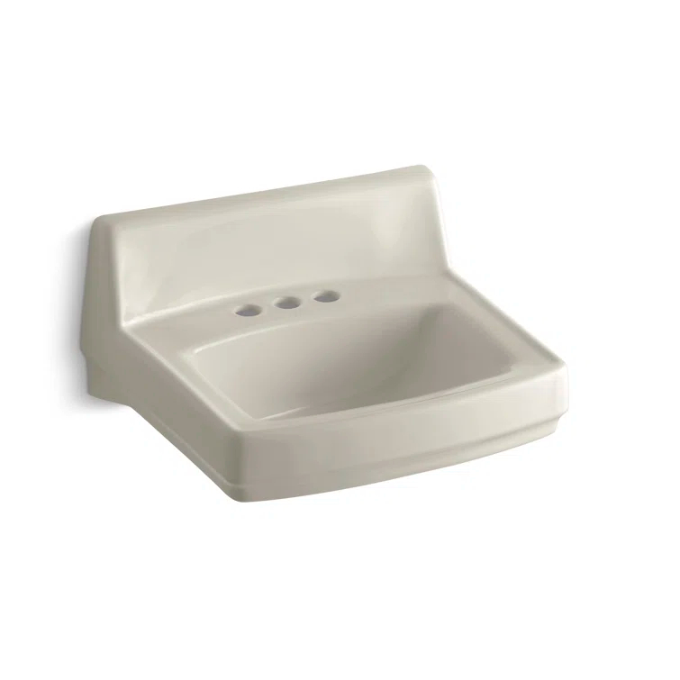 Greenwich Vitreous China Rectangular Wall Mount Bathroom Sink with Overflow