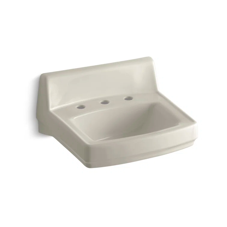 Greenwich Vitreous China Rectangular Wall Mount Bathroom Sink with Overflow