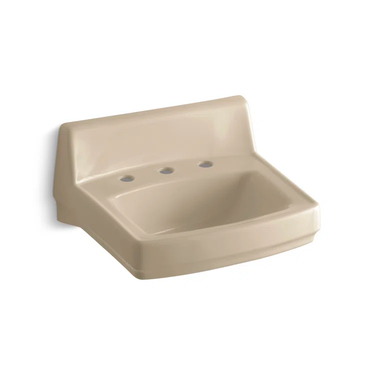 Greenwich Vitreous China Rectangular Wall Mount Bathroom Sink with Overflow