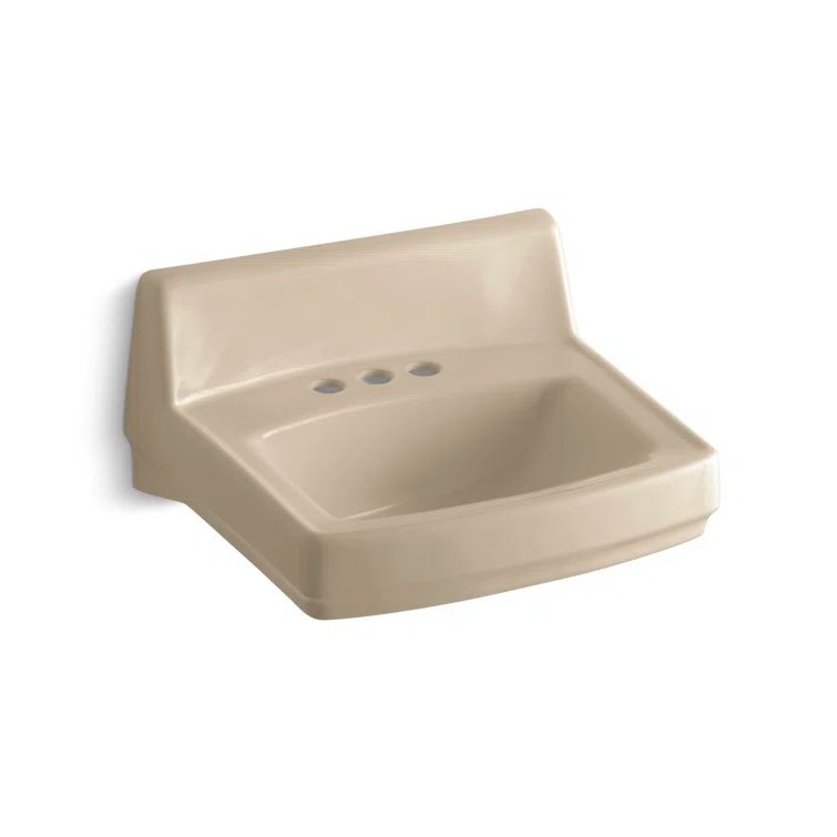 Greenwich Vitreous China Rectangular Wall Mount Bathroom Sink with Overflow