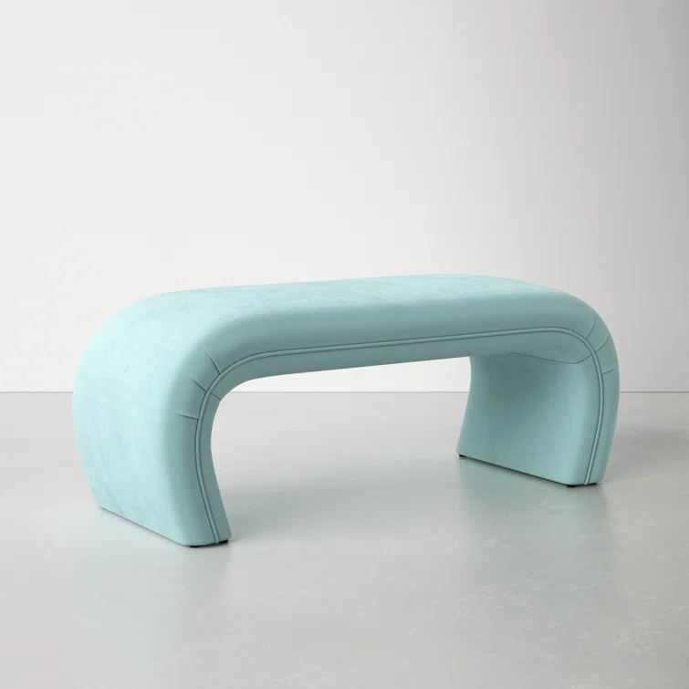 TOV Furniture Kenya Bright Blue Velvet Bench
