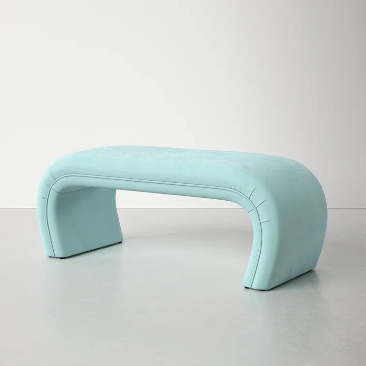 TOV Furniture Kenya Bright Blue Velvet Bench