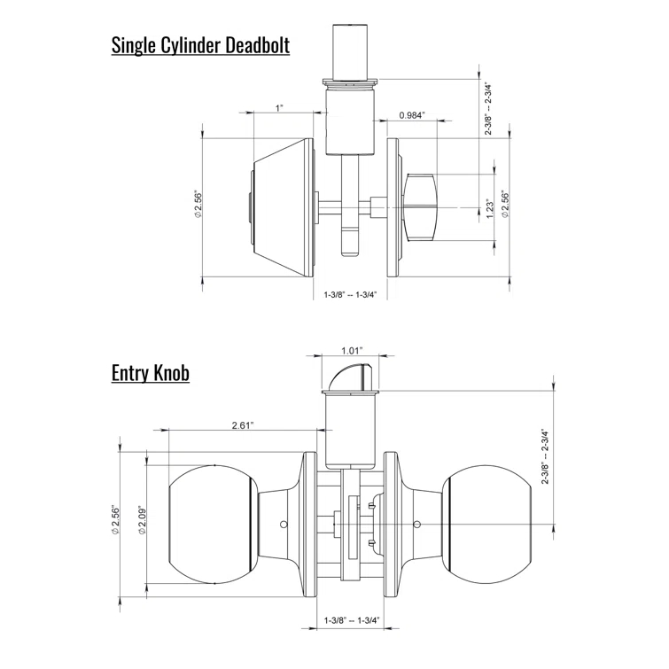 Complete Entry Knob Set with Single Cylinder Deadbolt