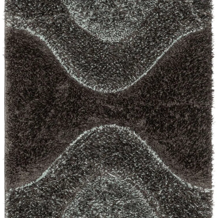 San Francisco Luz Modern Geometric Light Blue 3D Textured Thick & Soft Shag Rug