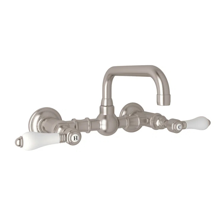 Acqui Wall Mount Bridge Lavatory Faucet With U-Spout