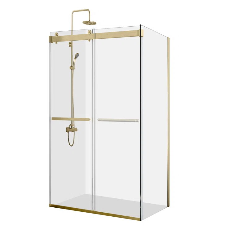 Spezia 48.6'' W 76'' H Semi-Frameless Rectangle Reversible Shower Enclosure
