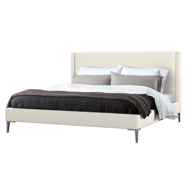 Izzy Upholstered Metal Platform Bed
