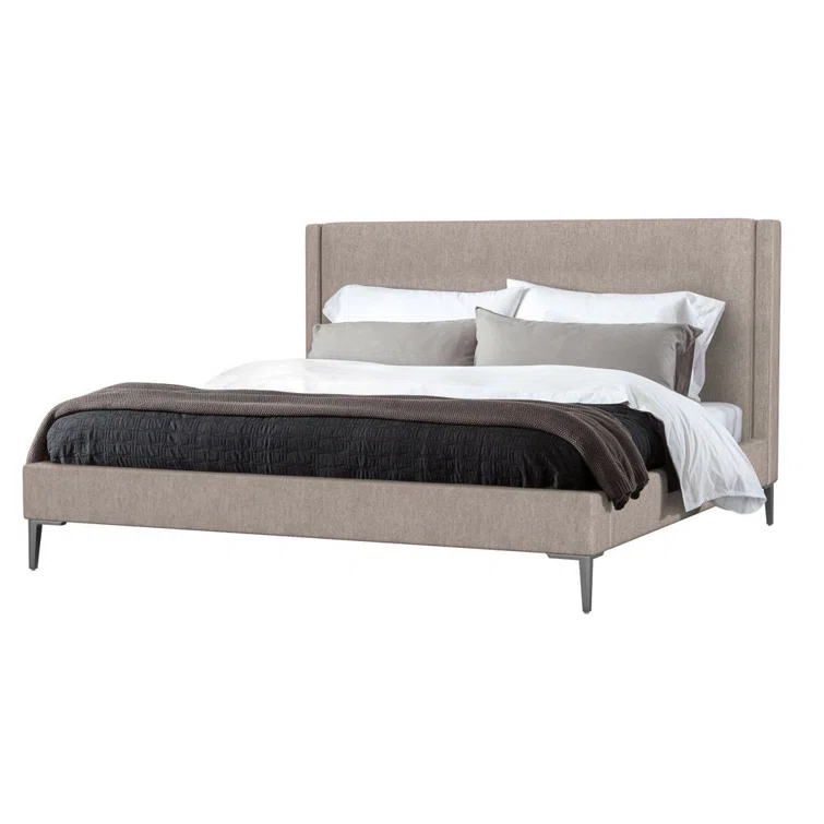 Izzy Upholstered Metal Platform Bed