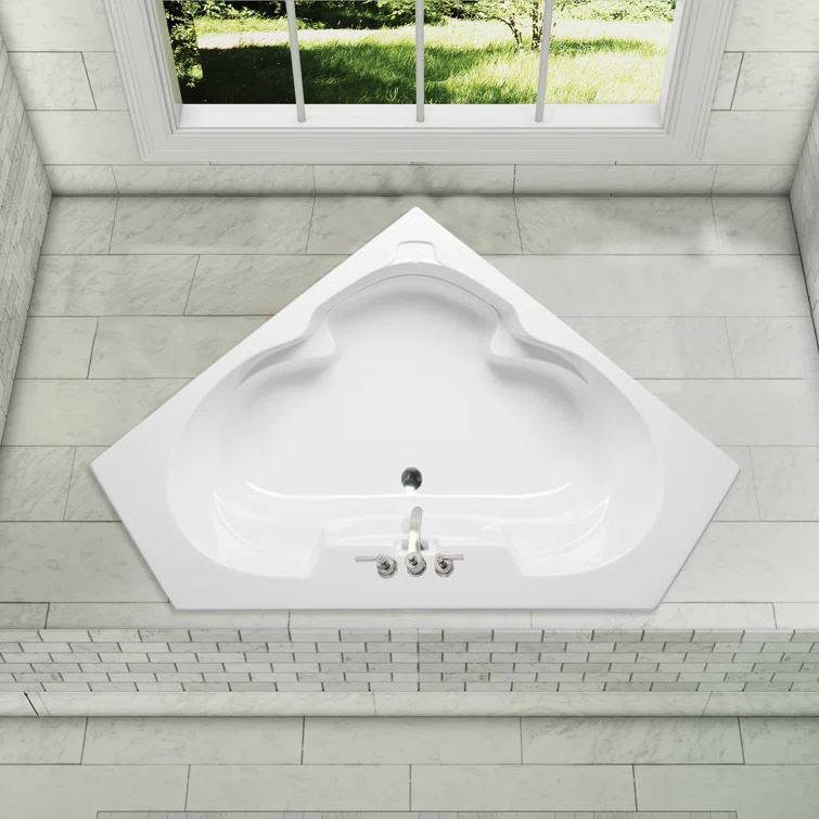 Malibu Home MHMD5959A01 Mandelay 59" x 59" Corner Air Acrylic Bathtub