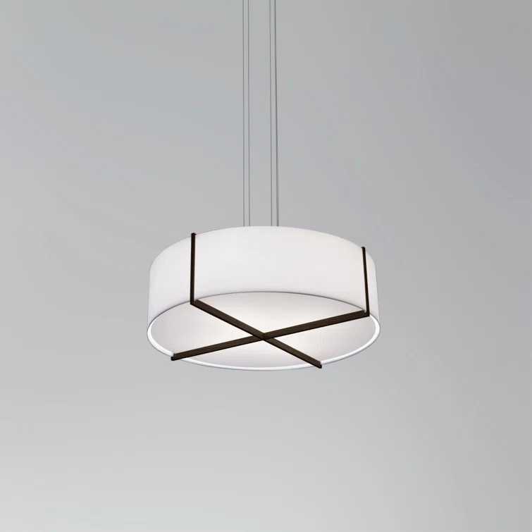 Plura 2 - Light Wood Dimmable Drum Chandelier