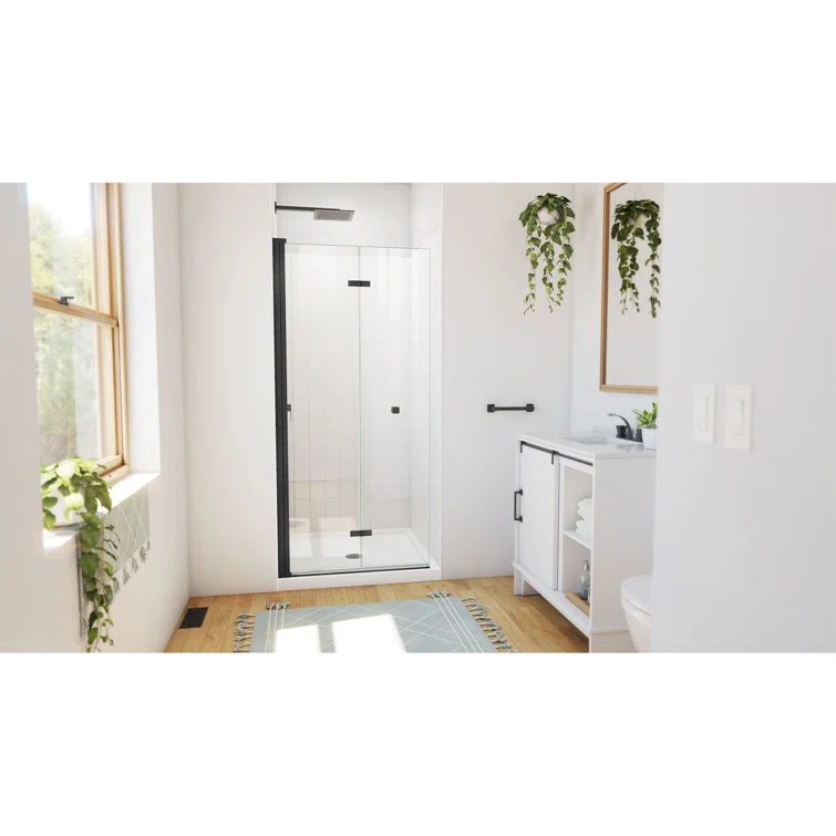 Aqua-Q Fold 36 W X 36 D X 76.75 H Frameless Square Shower Kit