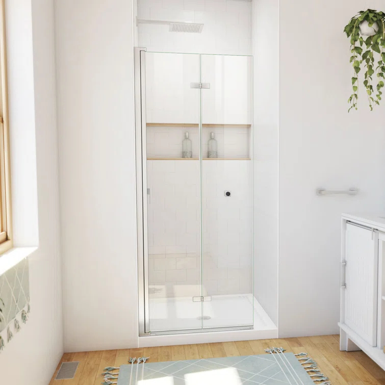 Aqua-Q Fold 36 W X 36 D X 74.75 H Frameless Square Shower Enclosure