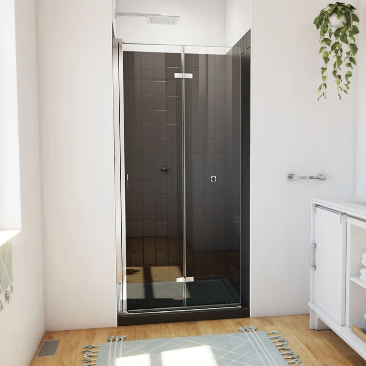 Aqua-Q Fold 36 W X 36 D X 76.75 H Frameless Square Shower Kit