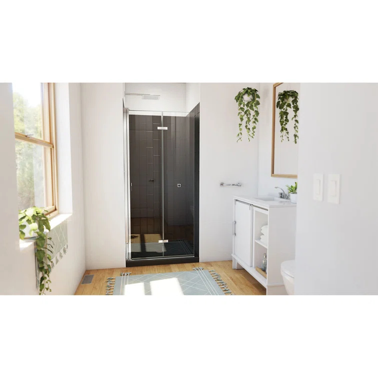 Aqua-Q Fold 36 W X 36 D X 76.75 H Frameless Square Shower Kit