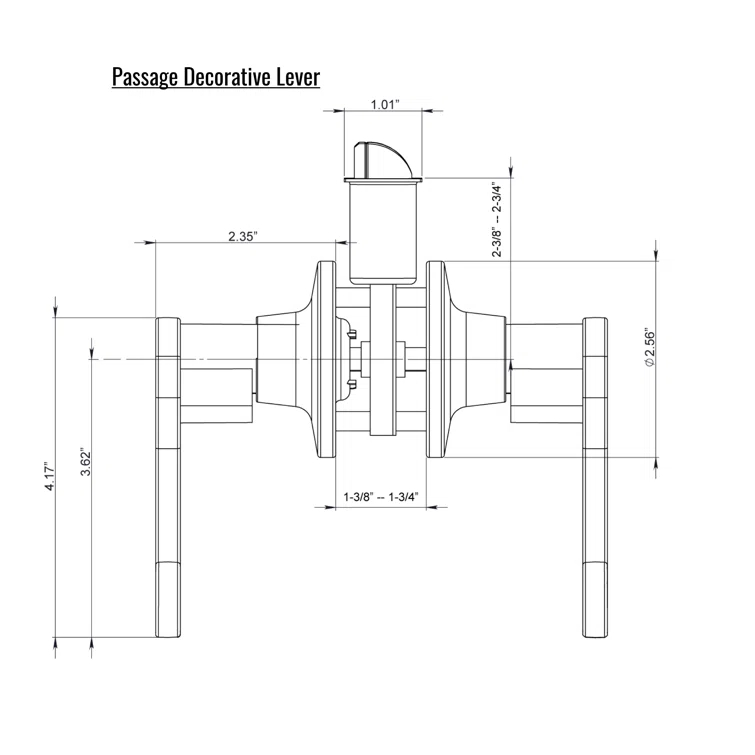 Passage Door Lever, Decorative