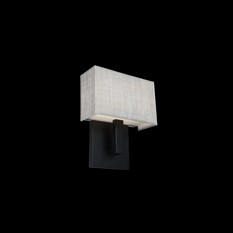 WAC Lighting dweLED, Manhattan 7in LED Fabric Wall Sconce 2700K in Black