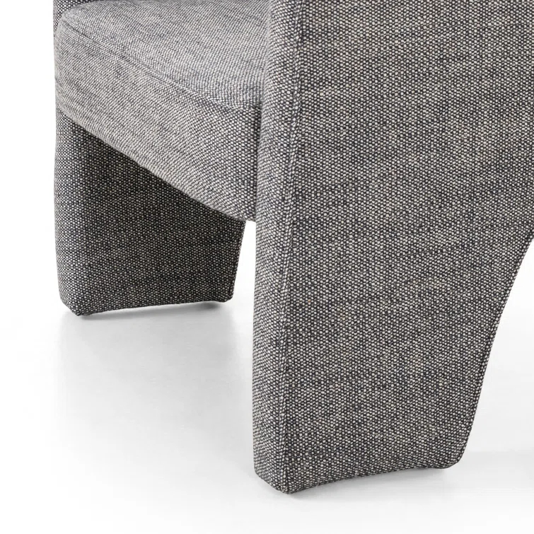 Barron Smoke Leather Barrel Chair with S-Spring Seat