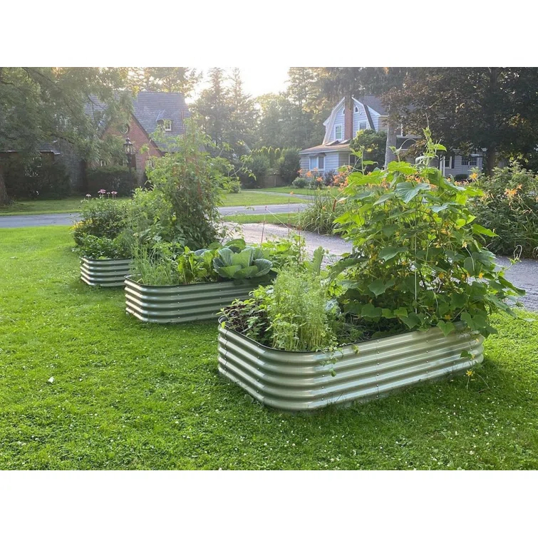 17" Tall 9 In 1 Modular Metal Outdoor Raised Garden Bed