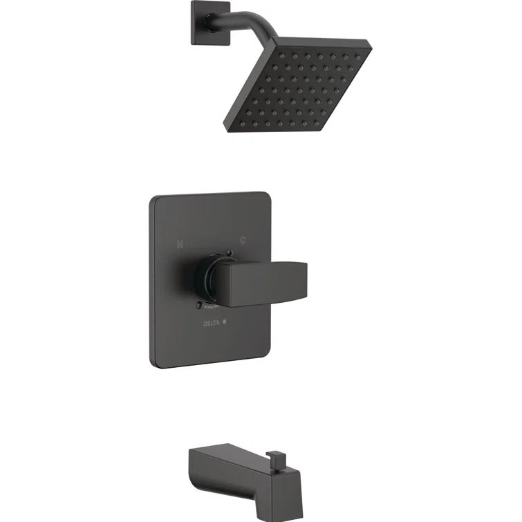 Modern Monitor 14 Series 1-handle Single Function Square Tub & Shower Trim