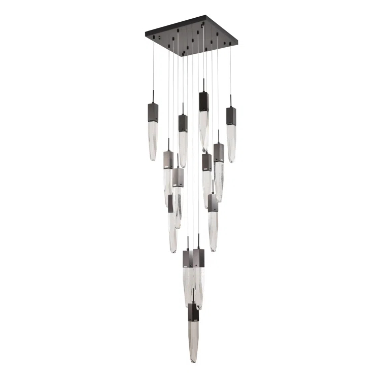 Bethel International Chandelier Black  Metal & Crystal