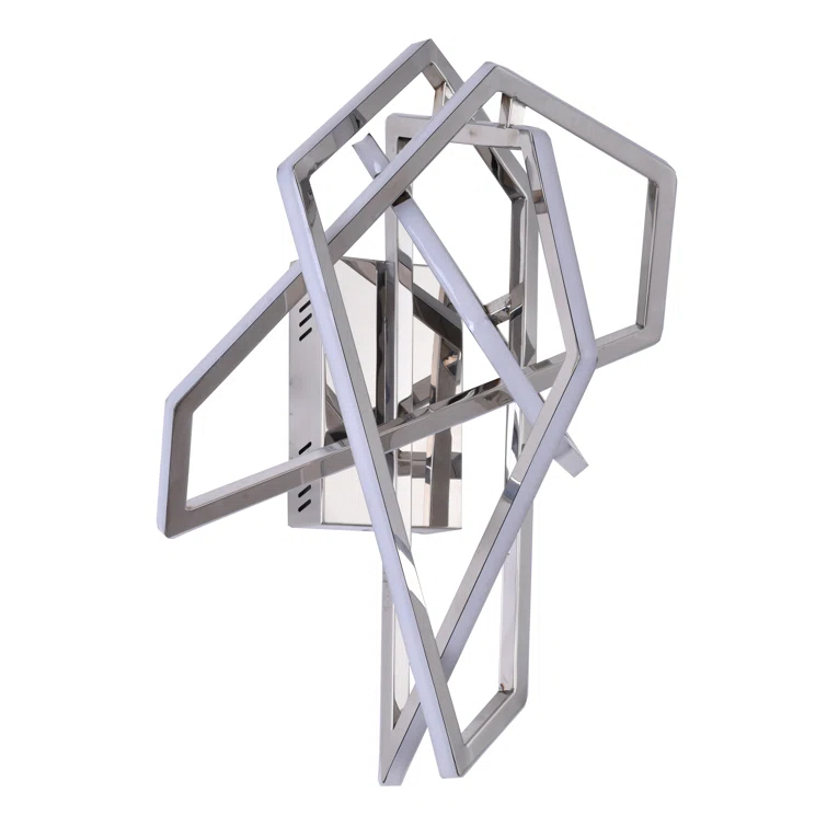 Chrome Geometric LED Wall Sconce with Acrylic Diffusers