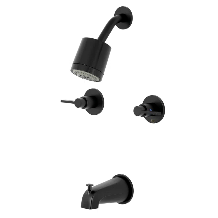 Kingston Brass NuvoFusion Double-Handle Tub and Shower Faucet