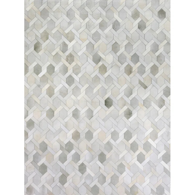 Natural Hide Cowhide Geometric Rug