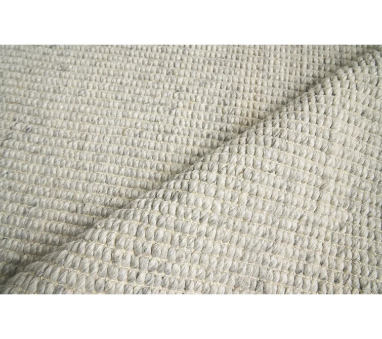 Hesse Hand-Loomed Polyester/Cotton Light Silver Area Rug