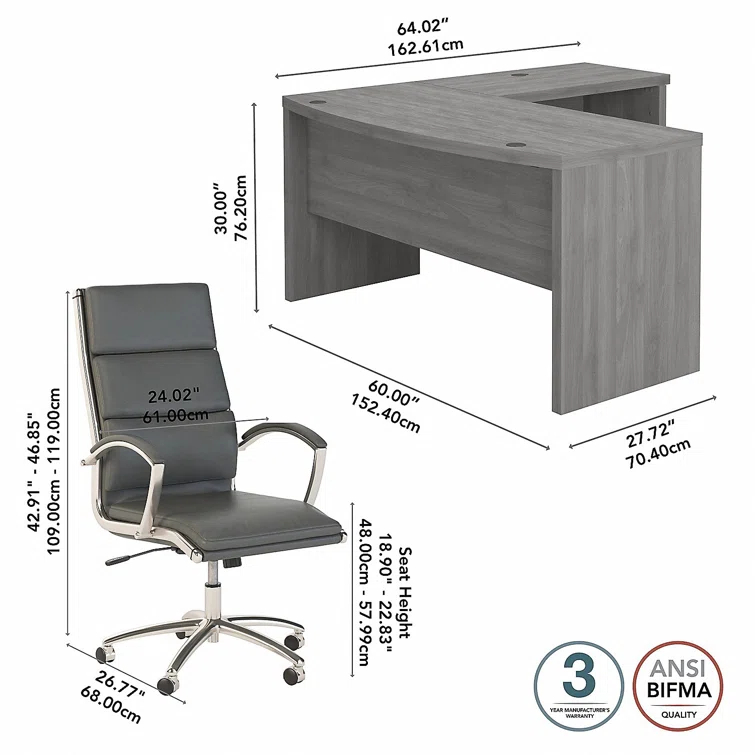 Echo 2 L-Shaped Writing Desk Office Set