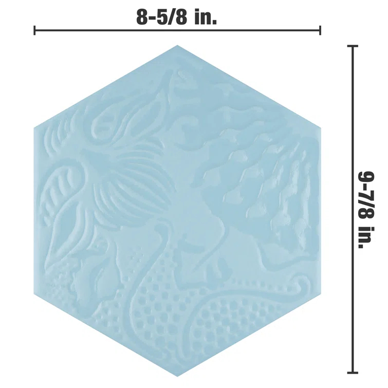 Gaudi Hex 9" x 10" Porcelain Patterned Wall & Floor Tile