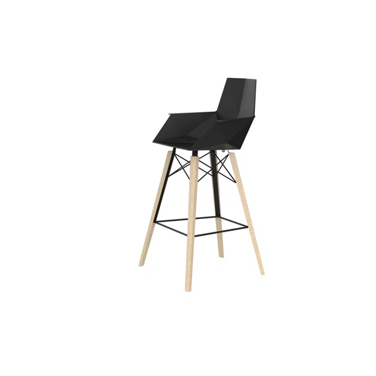 Faz Wood - Bar Stool With Arms - Set Of 4 - Basic/Injection
