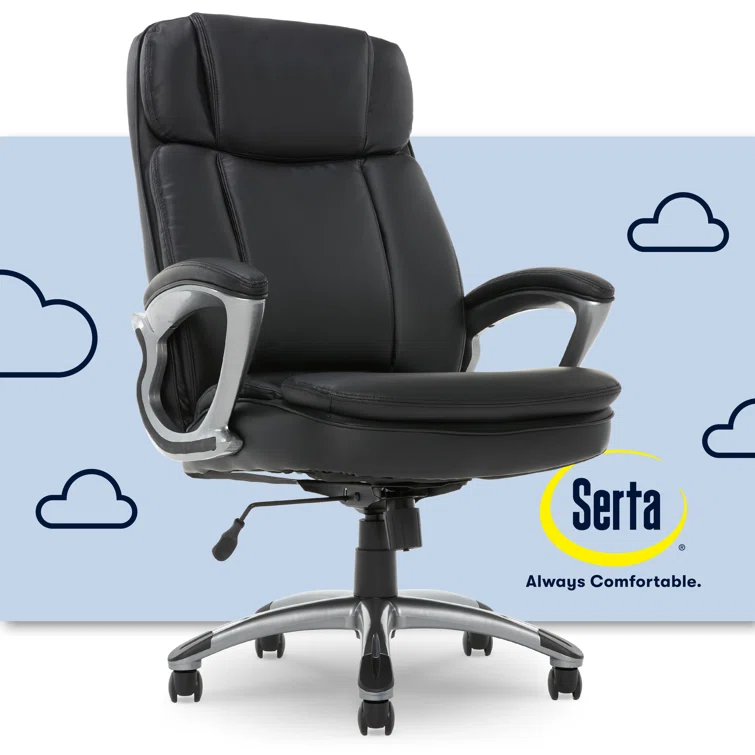 Serta Fairbanks Big and Tall High Back Executive Office and Gaming Chair with Layered Body Pillows