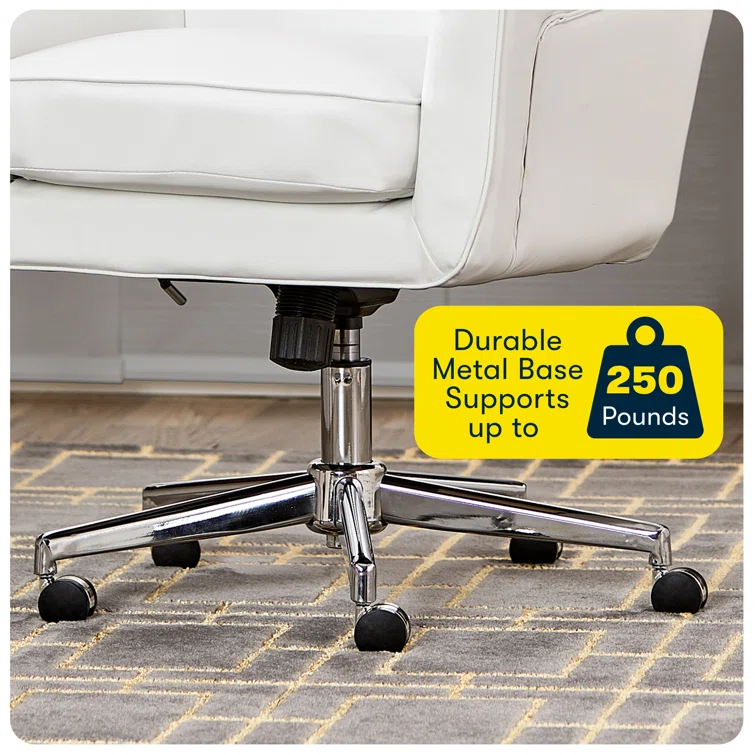 Serta Ashland Modern Office Chair, Mid-Back, Quality Memory Foam Cushion, Metal Base Chrome Finish