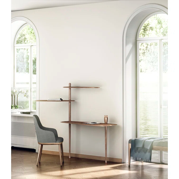 Unica Walnut Solid Wood Ladder Desk