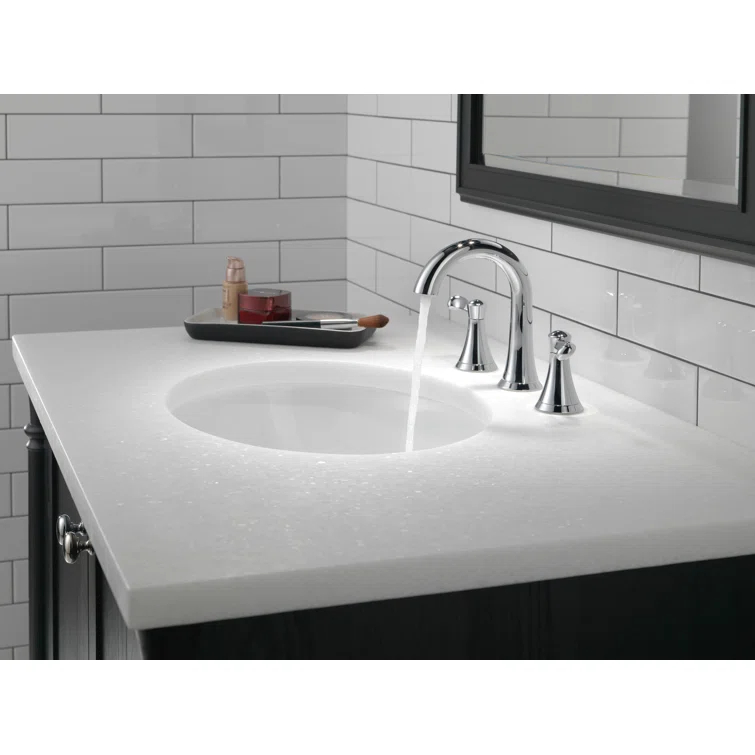 Esato Widespread Bathroom Faucet 3 Hole, 2-handle Bathroom Sink Faucet with Drain Assembly