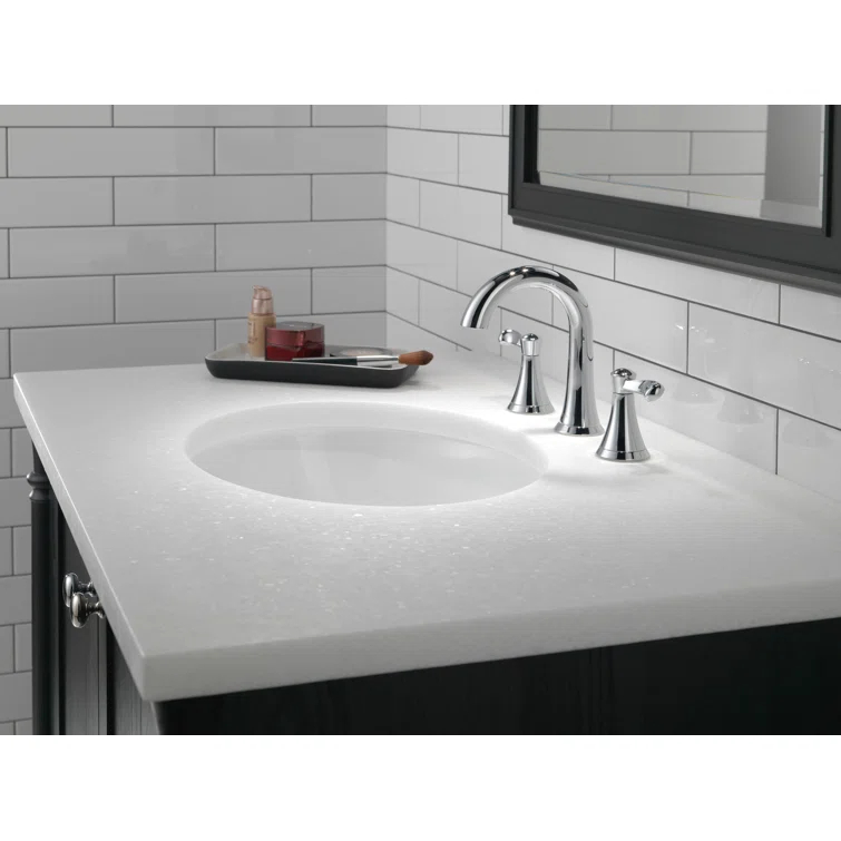 Esato Widespread Bathroom Faucet 3 Hole, 2-handle Bathroom Sink Faucet with Drain Assembly