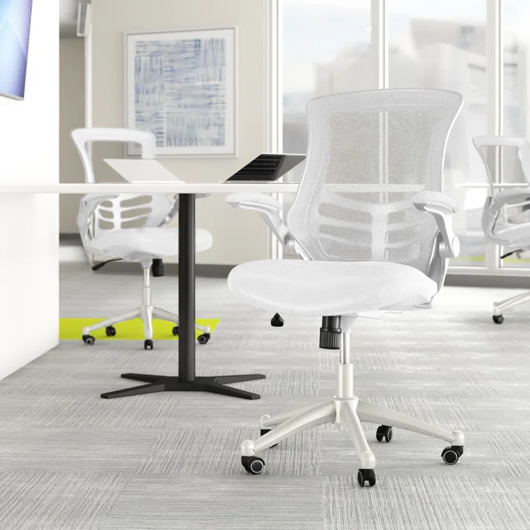 Jayetta Mid-Back Mesh Swivel Ergonomic Office Chair with Flip-Up Arms by Flash Furniture