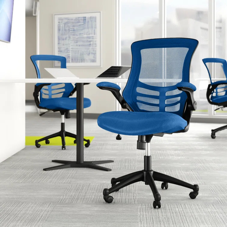 Jayetta Mid-Back Mesh Swivel Ergonomic Office Chair with Flip-Up Arms by Flash Furniture