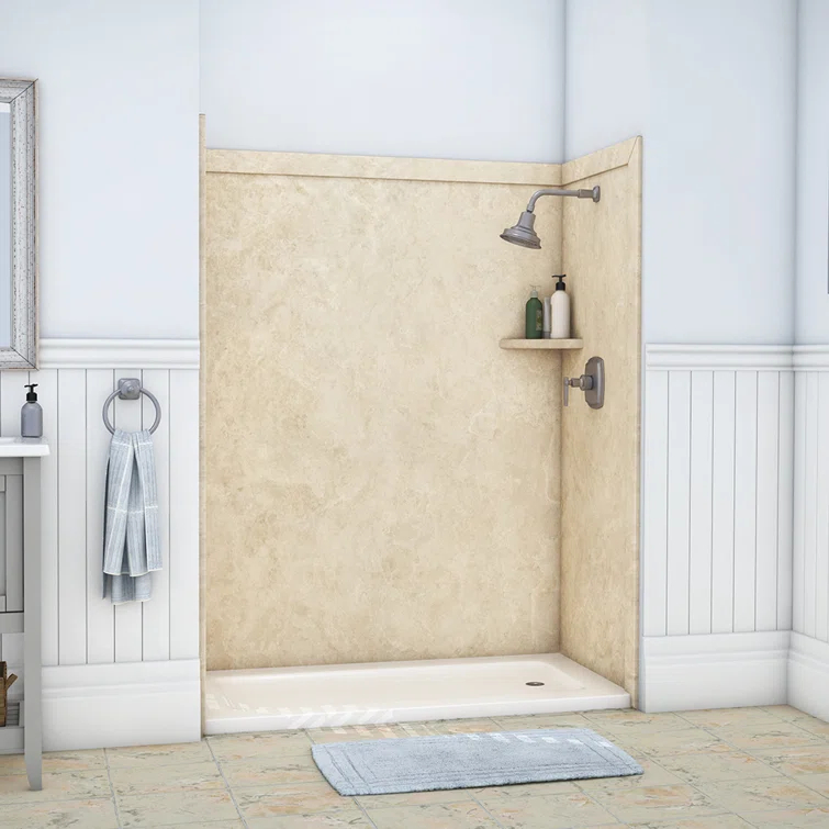 FlexStone Royale 60"W x 36"D x 80"H Alcove Bathtub/Shower Surround