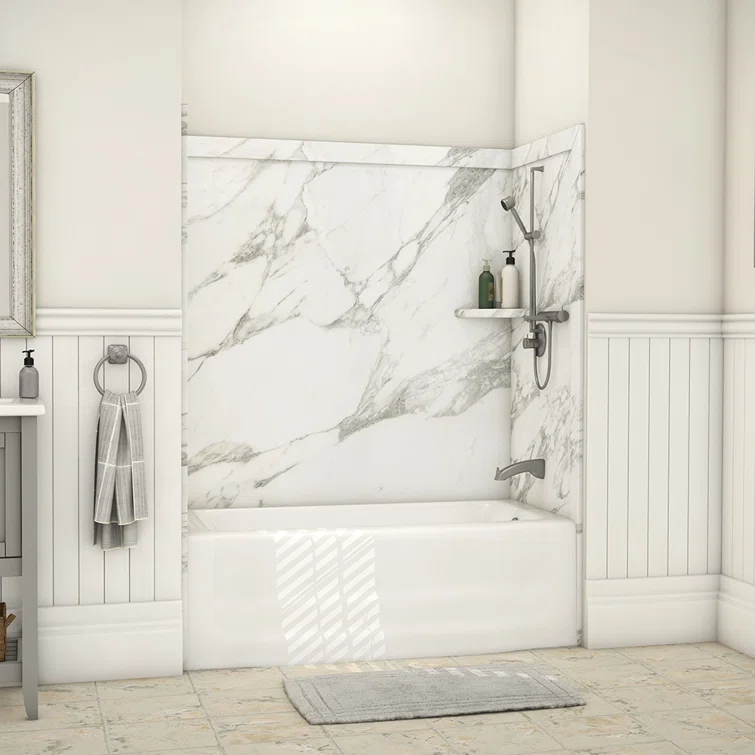 FlexStone Elite 60"W x 32"D x 60"H Alcove Bathtub Surround