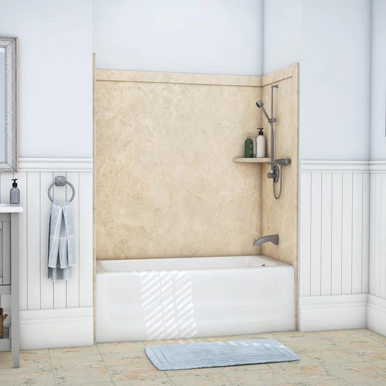 FlexStone Elite 60"W x 32"D x 60"H Alcove Bathtub Surround