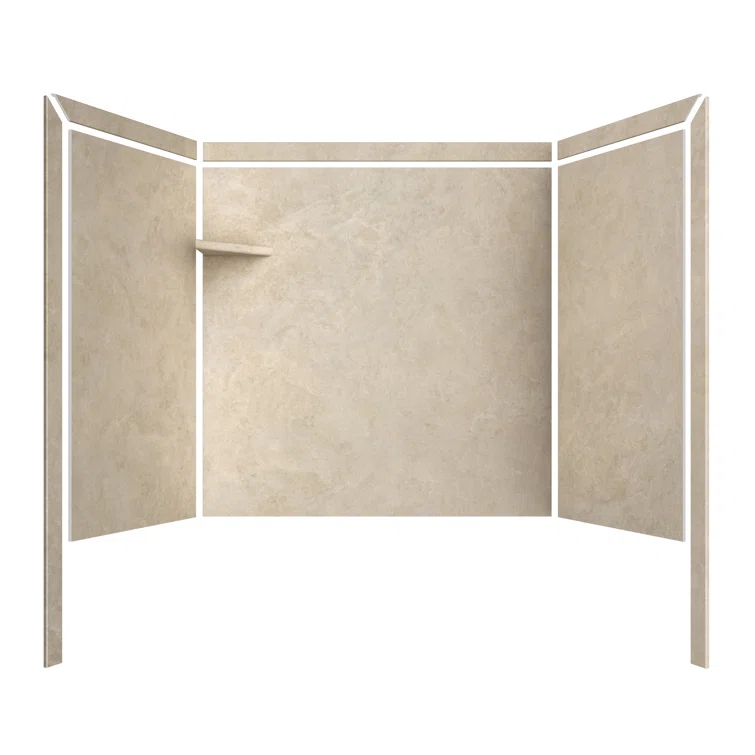 FlexStone Elite 60"W x 32"D x 60"H Alcove Bathtub Surround