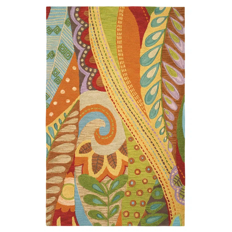Art and Soul Handmade Tufted Wool Yellow/Green/Red Area Rug