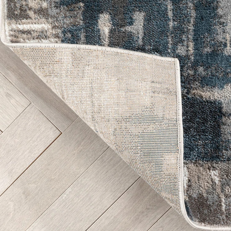 Verity Lilith Modern Abstract Grey Blue Rug