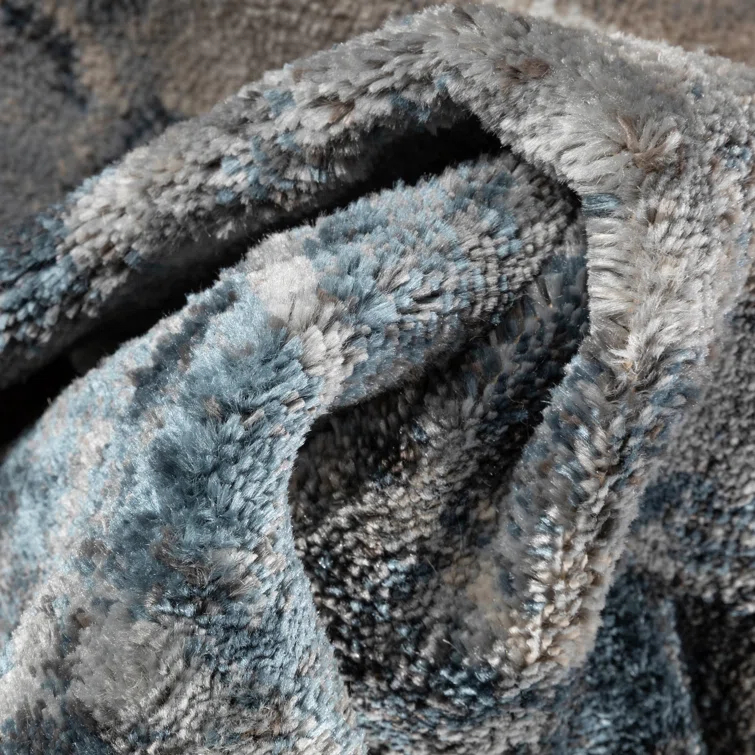 Verity Lilith Modern Abstract Grey Blue Rug