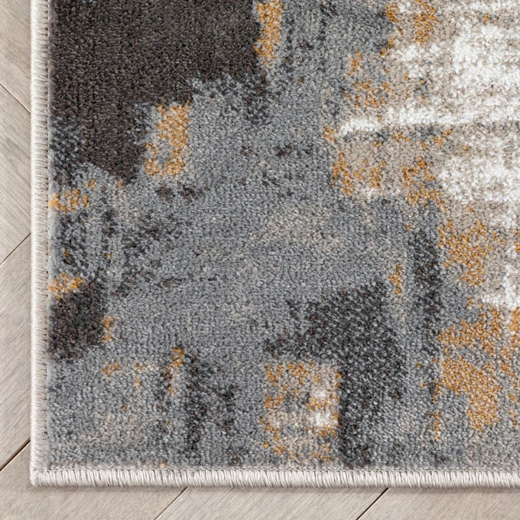 Verity Lilith Modern Abstract Gray Rug