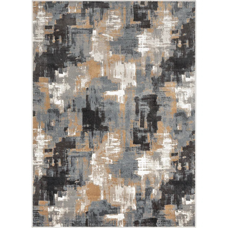 Verity Lilith Modern Abstract Gray Rug