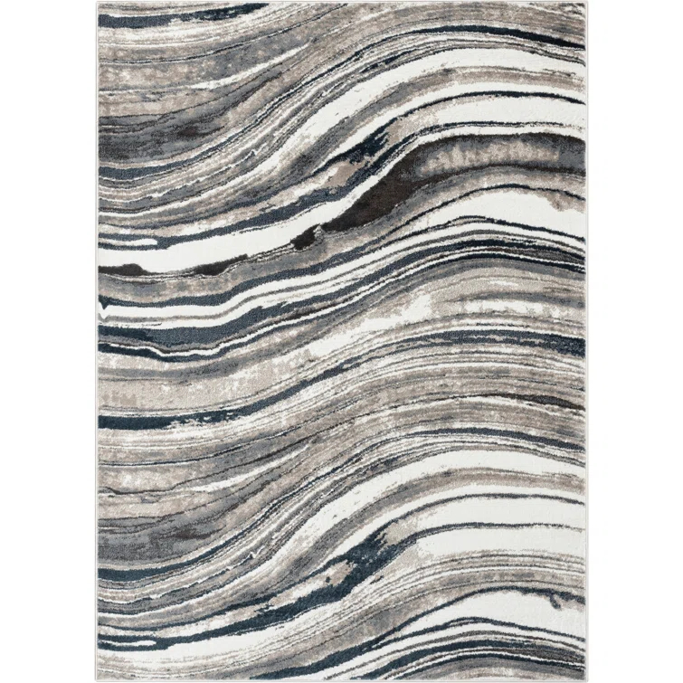 Chimene Stella Modern Abstract Striped Gray Rug