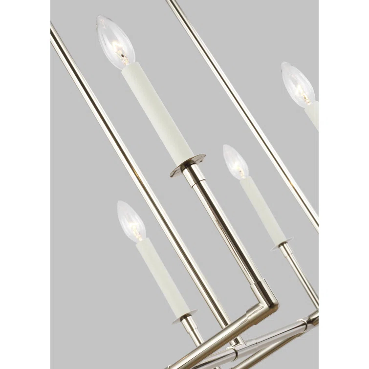 Bayview Aged Iron 8-Light Modern Linear Candle Chandelier